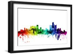 Detroit Michigan Skyline-Michael Tompsett-Framed Art Print