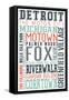 Detroit, Michigan - Typography-Lantern Press-Framed Stretched Canvas