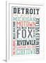 Detroit, Michigan - Typography-Lantern Press-Framed Art Print