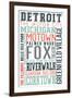 Detroit, Michigan - Typography-Lantern Press-Framed Art Print