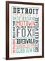 Detroit, Michigan - Typography-Lantern Press-Framed Art Print