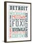 Detroit, Michigan - Typography-Lantern Press-Framed Art Print