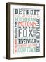 Detroit, Michigan - Typography-Lantern Press-Framed Art Print