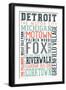 Detroit, Michigan - Typography-Lantern Press-Framed Art Print