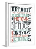 Detroit, Michigan - Typography-Lantern Press-Framed Art Print