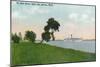 Detroit, Michigan - View of a Steamer on the St. Clair River from Belle Isle-Lantern Press-Mounted Art Print