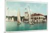 Detroit, Michigan, View of Belle Isle Park, Boat Club, Several Sailboats on the Water-Lantern Press-Mounted Premium Giclee Print