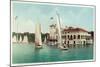 Detroit, Michigan, View of Belle Isle Park, Boat Club, Several Sailboats on the Water-Lantern Press-Mounted Art Print