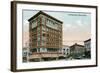 Detroit, Michigan - View of Peninsular Square-Lantern Press-Framed Art Print