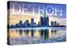 Detroit, Michigan - Wintertime-Lantern Press-Stretched Canvas