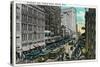 Detroit, Michigan - Woodward Avenue South Scene-Lantern Press-Stretched Canvas