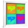 Detroit Pop Art Map 1-NaxArt-Framed Art Print