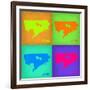 Detroit Pop Art Map 1-NaxArt-Framed Art Print