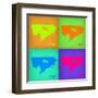 Detroit Pop Art Map 1-NaxArt-Framed Art Print