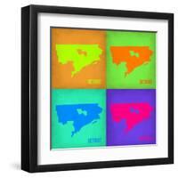 Detroit Pop Art Map 1-NaxArt-Framed Art Print