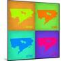 Detroit Pop Art Map 1-NaxArt-Mounted Art Print