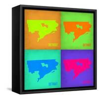 Detroit Pop Art Map 1-NaxArt-Framed Stretched Canvas