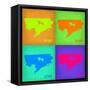 Detroit Pop Art Map 1-NaxArt-Framed Stretched Canvas