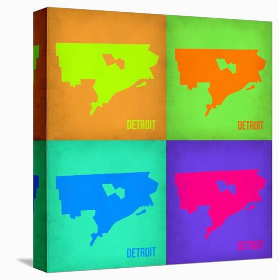 Detroit Pop Art Map 1-NaxArt-Stretched Canvas