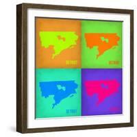 Detroit Pop Art Map 1-NaxArt-Framed Art Print