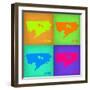 Detroit Pop Art Map 1-NaxArt-Framed Art Print