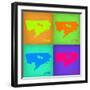 Detroit Pop Art Map 1-NaxArt-Framed Art Print