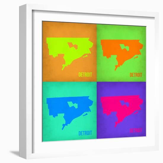 Detroit Pop Art Map 1-NaxArt-Framed Art Print