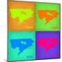 Detroit Pop Art Map 1-NaxArt-Mounted Art Print