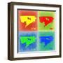 Detroit Pop Art Map 2-NaxArt-Framed Art Print