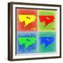 Detroit Pop Art Map 2-NaxArt-Framed Art Print