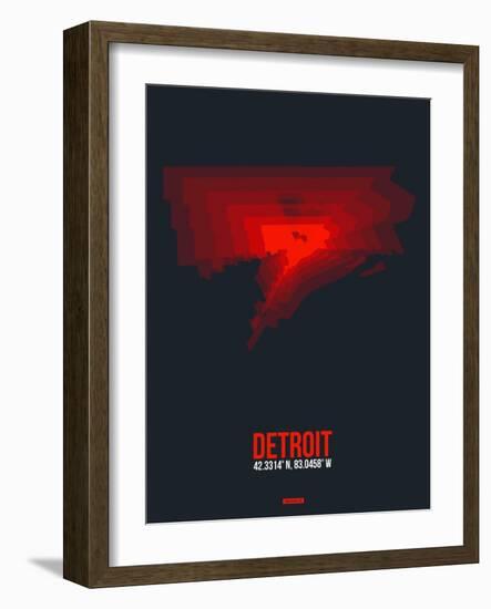 Detroit Radiant Map 3-NaxArt-Framed Art Print