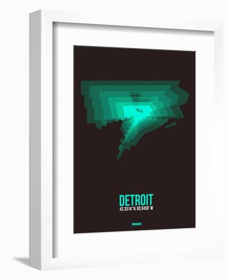 Detroit Radiant Map 4-NaxArt-Framed Art Print