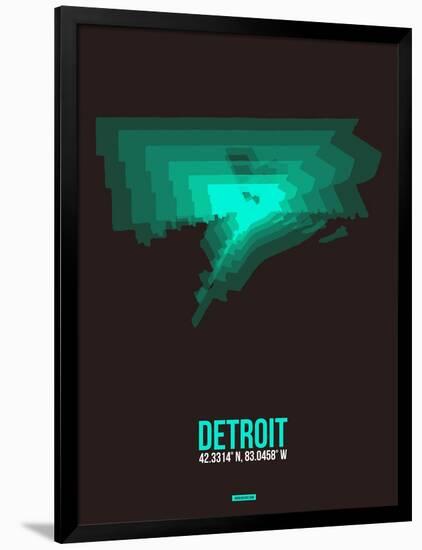 Detroit Radiant Map 4-NaxArt-Framed Art Print