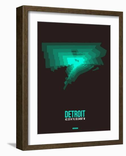 Detroit Radiant Map 4-NaxArt-Framed Art Print