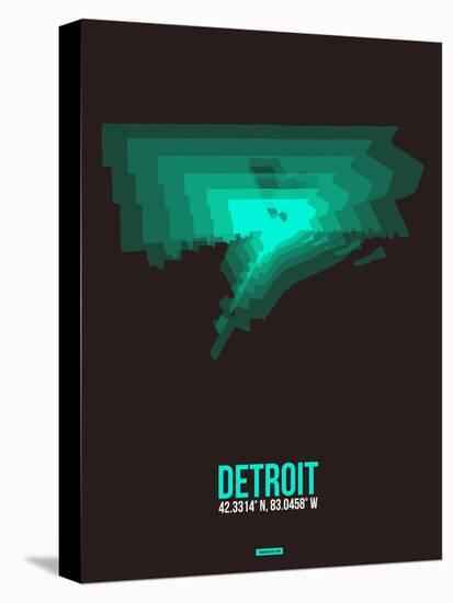 Detroit Radiant Map 4-NaxArt-Stretched Canvas