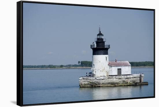Detroit River Lighthouse, Wyandotte, Detroit River, Lake Erie, Michigan, USA-Cindy Miller Hopkins-Framed Stretched Canvas