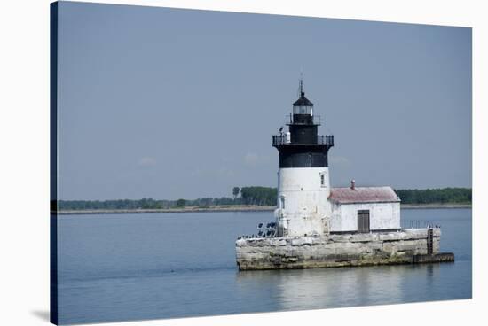 Detroit River Lighthouse, Wyandotte, Detroit River, Lake Erie, Michigan, USA-Cindy Miller Hopkins-Stretched Canvas