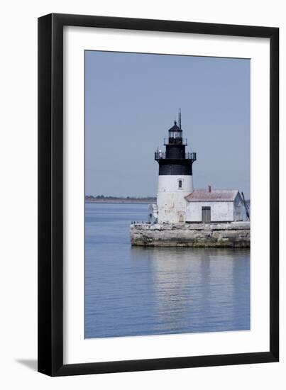 Detroit River Lighthouse, Wyandotte, Detroit River, Lake Erie, Michigan, USA-Cindy Miller Hopkins-Framed Photographic Print