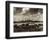 Detroit Skyline and Boats on the Detroit River as Seen from Windsor, Ontario, 1929-null-Framed Art Print
