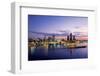 Detroit skyline at dawn, Wayne County, Michigan, USA-null-Framed Photographic Print