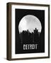 Detroit Skyline Black-null-Framed Art Print