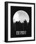 Detroit Skyline Black-null-Framed Art Print