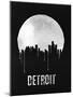 Detroit Skyline Black-null-Mounted Art Print