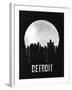 Detroit Skyline Black-null-Framed Art Print