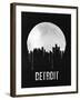 Detroit Skyline Black-null-Framed Art Print