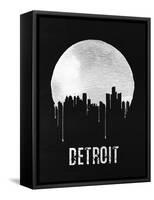Detroit Skyline Black-null-Framed Stretched Canvas