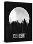 Detroit Skyline Black-null-Stretched Canvas