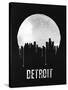 Detroit Skyline Black-null-Stretched Canvas