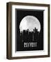 Detroit Skyline Black-null-Framed Art Print