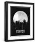 Detroit Skyline Black-null-Framed Art Print